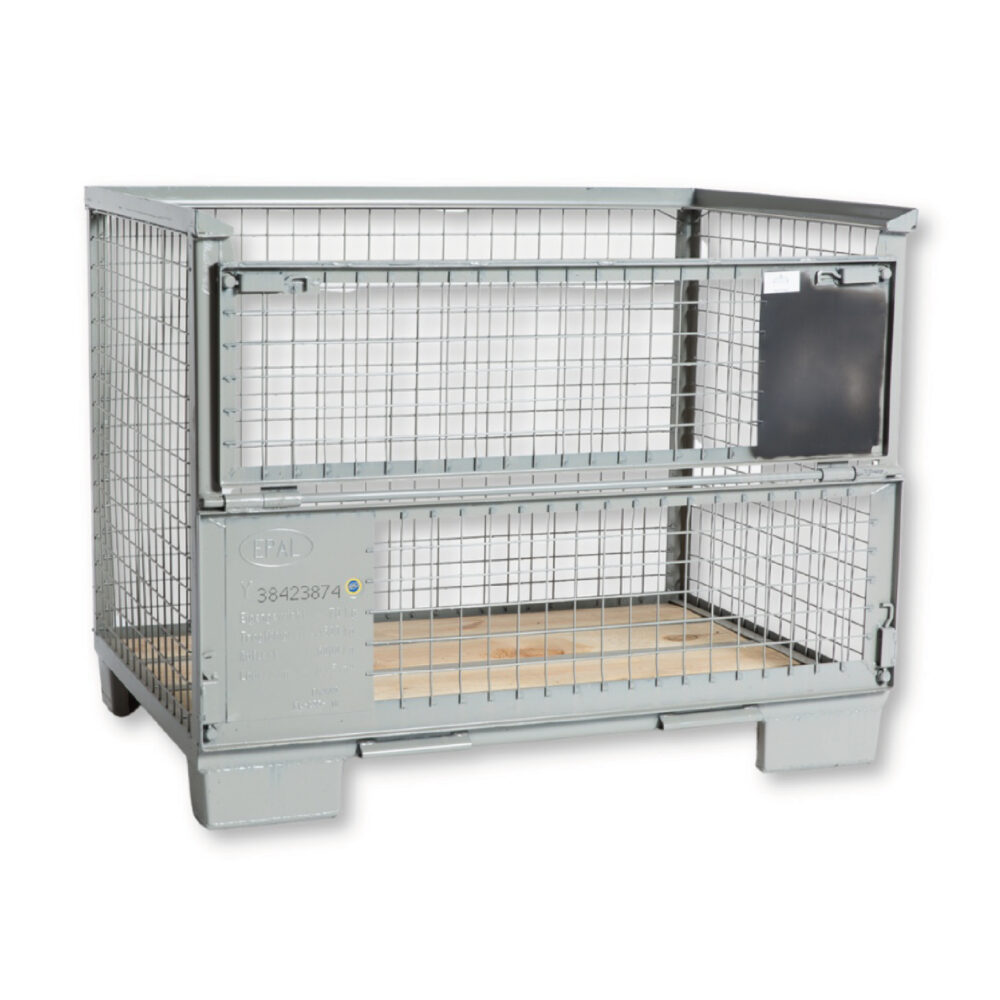 Gitterbox EPAL 1200x800x800 mm – kovový paletový box UIC 435-3