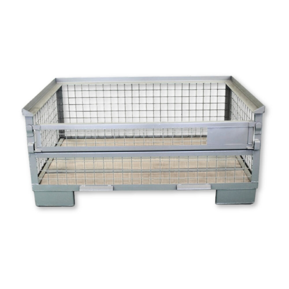 Polovičný gitterbox 1200x800 mm – nízky kovový paletový box